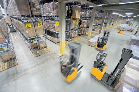 Jungheinrich Narrow Aisle forklifts in action