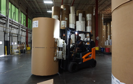 Doosan Lift Truck with Paper handling attachment