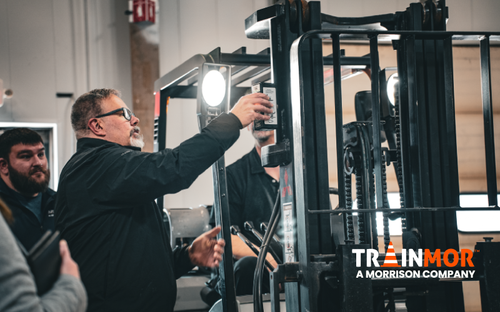 Trainer Describing a Forklift